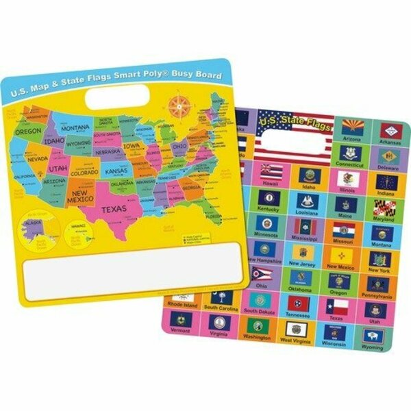 Ashley Productions Dry-erase Board, US Map/State Flags, 10-3/4inx10-3/4in, MI ASH98008